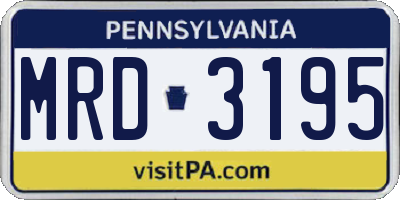 PA license plate MRD3195