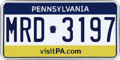 PA license plate MRD3197