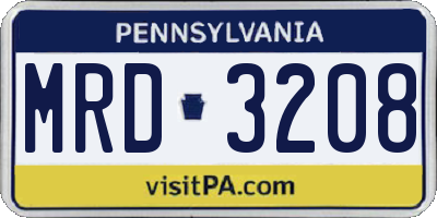 PA license plate MRD3208