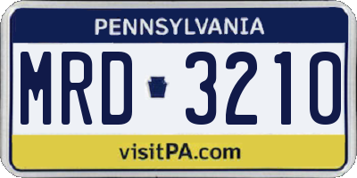 PA license plate MRD3210