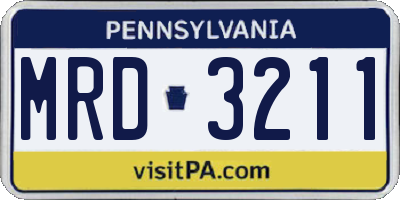 PA license plate MRD3211