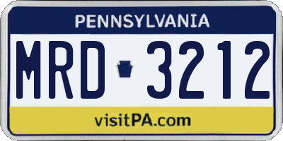 PA license plate MRD3212