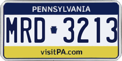 PA license plate MRD3213