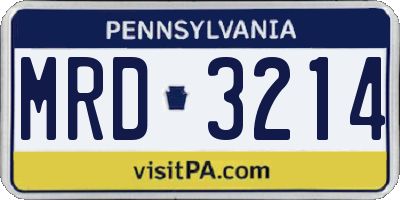 PA license plate MRD3214