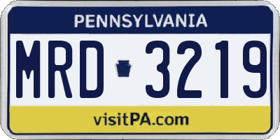 PA license plate MRD3219