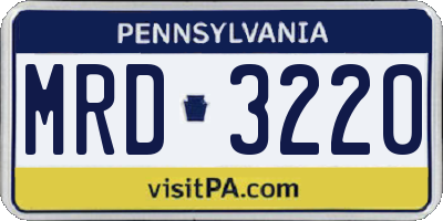 PA license plate MRD3220