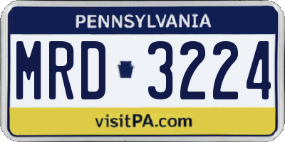 PA license plate MRD3224