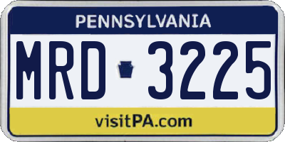 PA license plate MRD3225