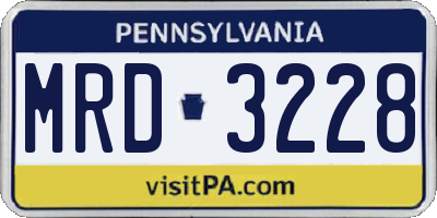 PA license plate MRD3228