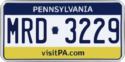 PA license plate MRD3229