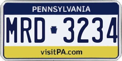 PA license plate MRD3234