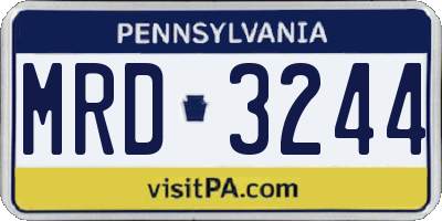 PA license plate MRD3244