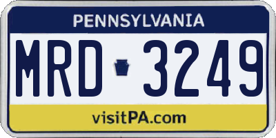 PA license plate MRD3249