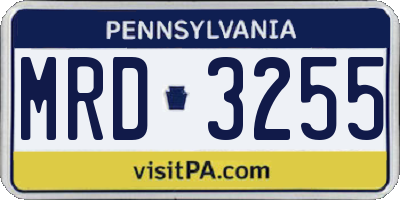PA license plate MRD3255