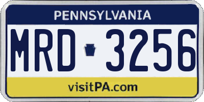 PA license plate MRD3256