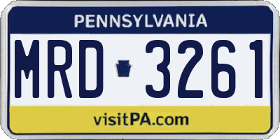 PA license plate MRD3261