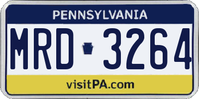 PA license plate MRD3264