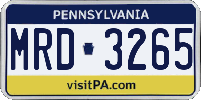 PA license plate MRD3265