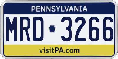 PA license plate MRD3266