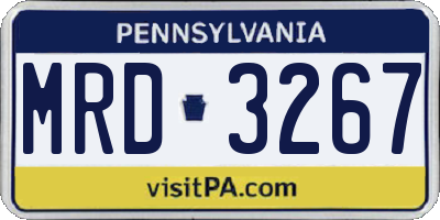 PA license plate MRD3267