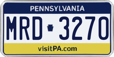 PA license plate MRD3270