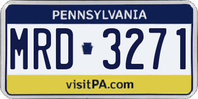 PA license plate MRD3271