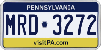 PA license plate MRD3272