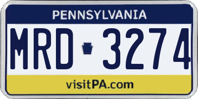 PA license plate MRD3274