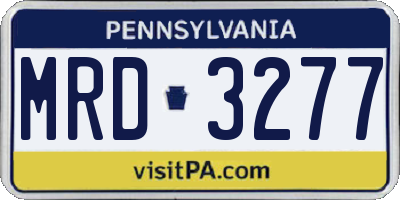 PA license plate MRD3277