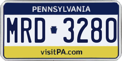 PA license plate MRD3280
