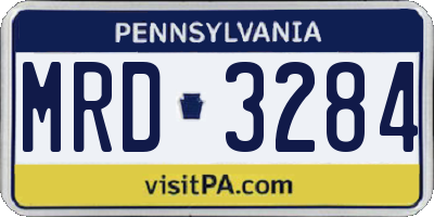 PA license plate MRD3284