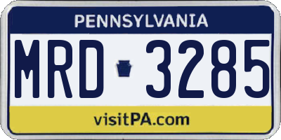 PA license plate MRD3285