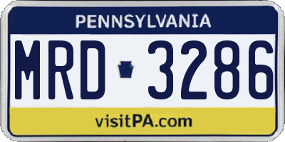 PA license plate MRD3286