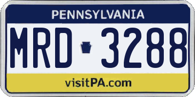 PA license plate MRD3288