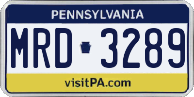 PA license plate MRD3289