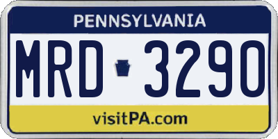 PA license plate MRD3290
