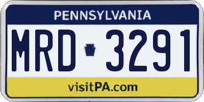 PA license plate MRD3291