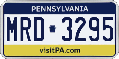 PA license plate MRD3295