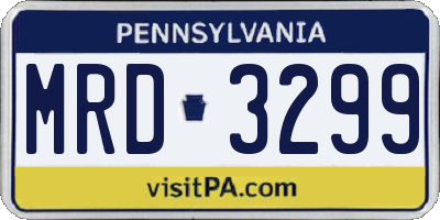 PA license plate MRD3299