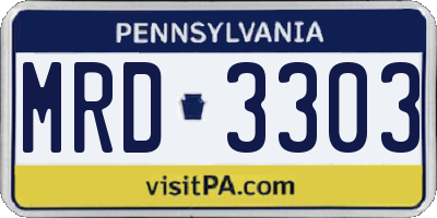 PA license plate MRD3303