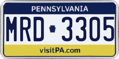 PA license plate MRD3305