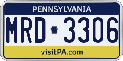 PA license plate MRD3306