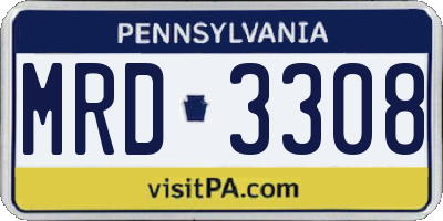 PA license plate MRD3308