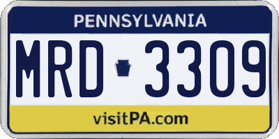 PA license plate MRD3309