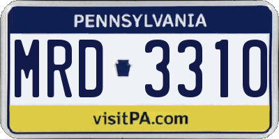 PA license plate MRD3310