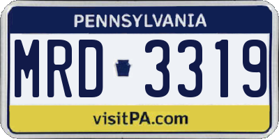 PA license plate MRD3319