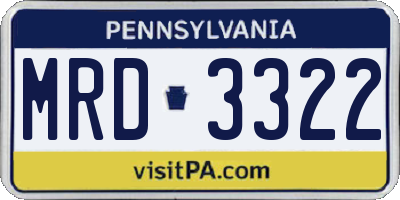 PA license plate MRD3322