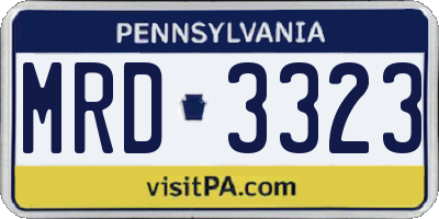 PA license plate MRD3323