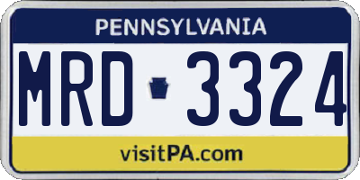 PA license plate MRD3324