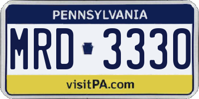 PA license plate MRD3330